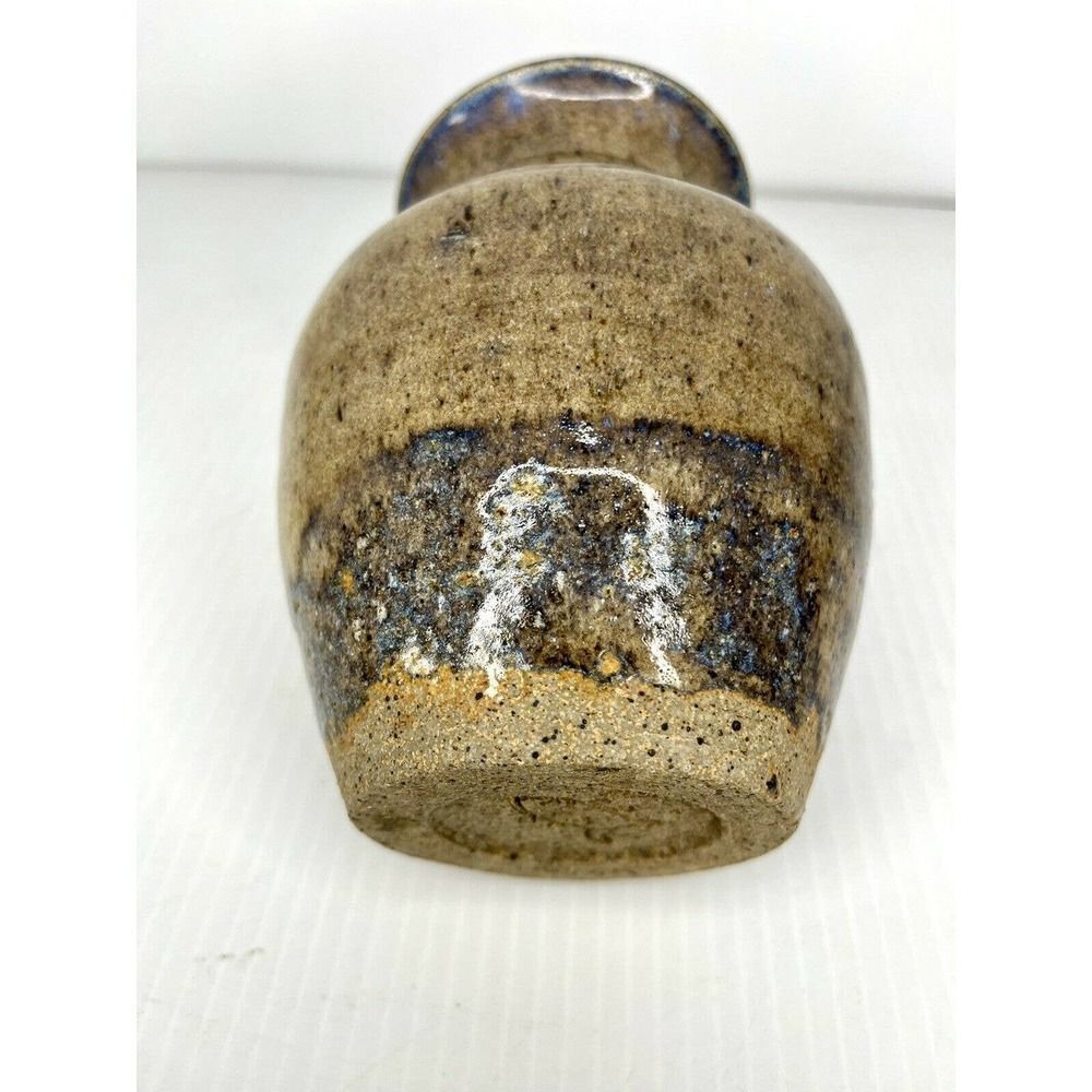 Blue And Tan Salt Glazed Handmade Stoneware Pottery Excellent Condition - Picture 5 of 11